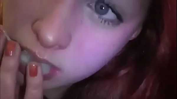 مقاطع فيديو ساخنة Married redhead playing with cum in her mouth