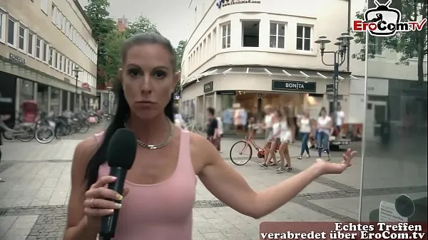 German milf pick up guy at street casting for fuck clip hấp dẫn Video