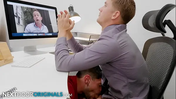 Hot Distracted Brandon Sucked During Virtual Meeting - NextDoorStudios clips Videos