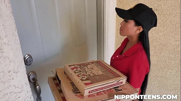 Hot Two Guys Playing with Delivery Girl - Ember Snow clips Videos
