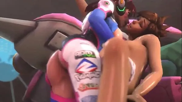 Горячие 3D подборка: Overwatch Traycer Dva Futa делает минет, скачет на члене, скачет раком, анальный трах клипы Видео