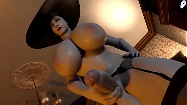 Hot 4K) Lady Dimitrescu futa gets her big cock sucked by horny futanari girl and cum inside her|3D Hentai P2 clips Videos